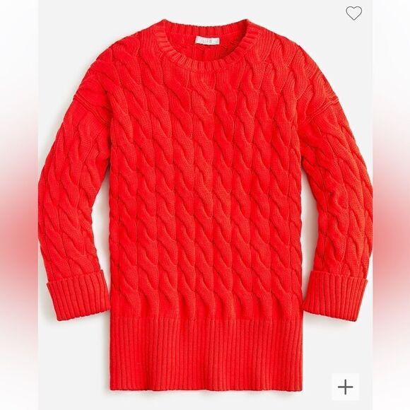 J. CREW Women’s Cable Knit Sweater Sz XS-S in Scarlett - Picture 2 of 10